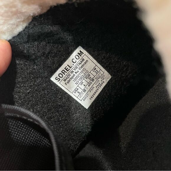 SOREL Womens 1962-010 PAC NYLON Black Ancient Waterproof Sherpa Snow Boots US7 - Picture 8 of 9